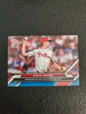 Michael Mercado Phillies Call-Up 2024 MLB TOPPS NOW Card 369 Blue Parallel 23/49 - Image 1 of 2