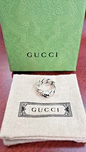 Gucci Sterlingsilber ineinandergreifender G-Ring, 8 mm, Größe 6 - Bild 1 von 4