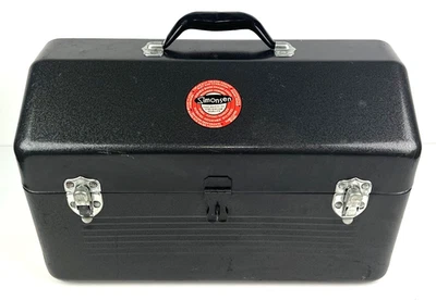 Rare Simonsen Metal Mechanics Tool Box Heavy Duty Latched USA 18"x11"x11.5" - Image 1 of 4