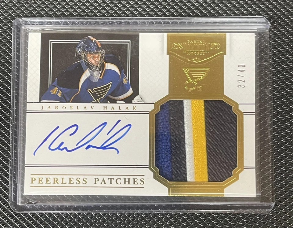 Jaroslav Halak - 2012 Panini Dominion Peerless Patches Patch Auto /40 - Blues - Image 1 of 2