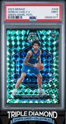 2023 Panini Mosaic Dereck Lively II Rookie Green Swirl FOTL #1/3 PSA 9 Mint A516 - Image 1 of 2
