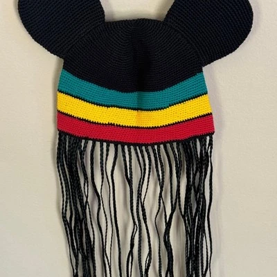 Disney World Orejas de Mickey Mouse Jamaicano Rasta Trenzas Cuentas Gorro Foto 1 de 2