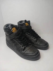 Adidas Forum OG scarpe uomo alte in pelle di struzzo rare nero oro taglia 9 - Foto 1 di 22