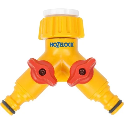 Hozelock 2 Way Tap Connector Hose Splitter for Outdoor Garden Taps Watering - Image 1 of 4