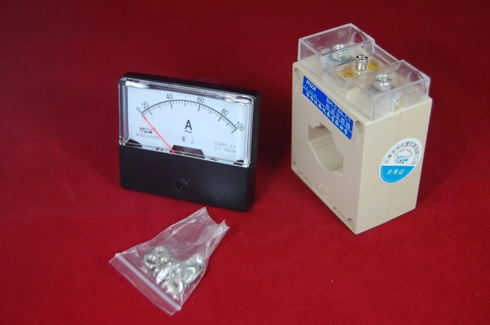 AC 100a Analog Ammeter Panel Amp Current Meter 0-100a 60*70mm With Transformer