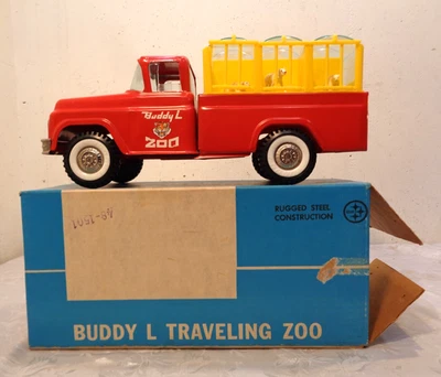 Camión zoológico de viaje Buddy L Ford 0420 acero prensado caja original animales ¡Bonito! Foto 1 de 4