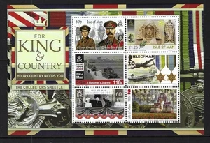 HOJA ISLA DE MAN 2020 PARA COLECCIONISTAS KING & COUNTRY MNH - Imagen 1 de 1