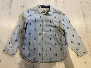 Boys H&M L.O.G.G Embroidered Robot Striped Long Sleeve Shirt Age 4-5 Years - Picture 1 of 4