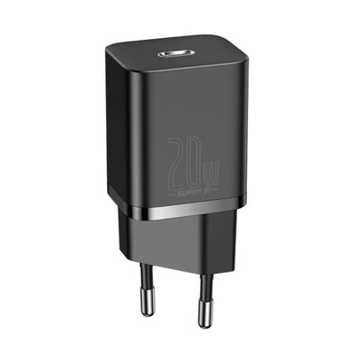 USB-C Ladegerät Baseus 20W Super Si PD QC3.0 Schnellladen Schwarz - Bild 1 von 4