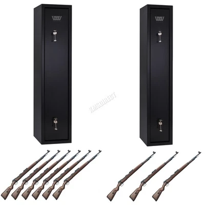 WestWood Gun Cabinet 3 Or 6 Security Lockable Safe Storage Rifle Firearm Steel - Image 1 of 4