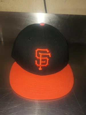Chapéu ajustável New Era 59Fifty San Francisco Giants clássico preto/laranja tamanho 7 3/8 - Imagem 1 de 4