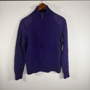 Suéter Lauren Ralph Lauren Tejido Apretado Cremallera Completa Para Mujer Pequeño Impecable De Colección - Imagen 1 de 5