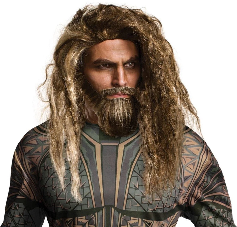Aquaman Wig Beard Justice League Fancy Dress Halloween Adult Costume Accessory - Image 1 of 1