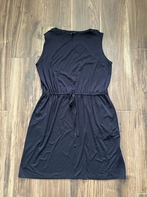 Vestido EILEEN FISHER Fino Tencey Jersey Sin Mangas Negro (Tinta) Talla LG NUEVO CON ETIQUETAS Foto 1 de 4