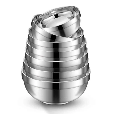 Stainless Steel Bowl Insulation Mixing Bowls Replacement Silver Tableware - Image 1 of 4