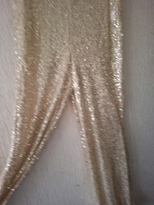 Gold sequins Lovely Dress Pants Size L New With Out Tags - Picture 1 of 3