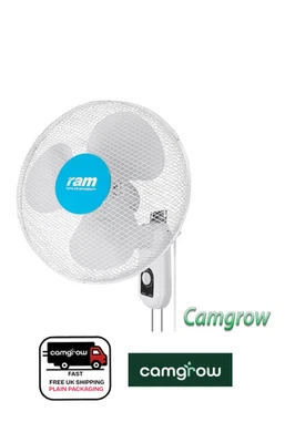 RAM  Wall Fan 16" 400mm 3 Speed Oscillating Air Movement Cooling Fan Hydroponics - Image 1 of 2