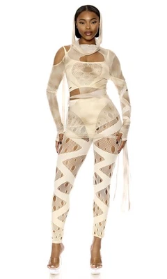 Disfraz de momia para mujer con envoltura para adulto Foto 1 de 2