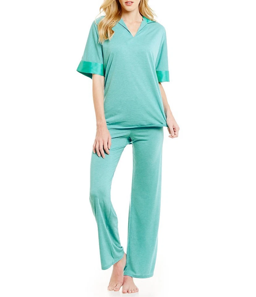 NEW N NATORI AQUAMARINE TUNIC PJ PAJAMA 2PC SET SZ XS EXTRA SMALL - Image 1 of 1