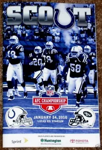 RARE INDIANAPOLIS COLTS - NEW YORK JETS 2009 AFC CHAMP GAME PROGRAM - MINT! - Picture 1 of 1