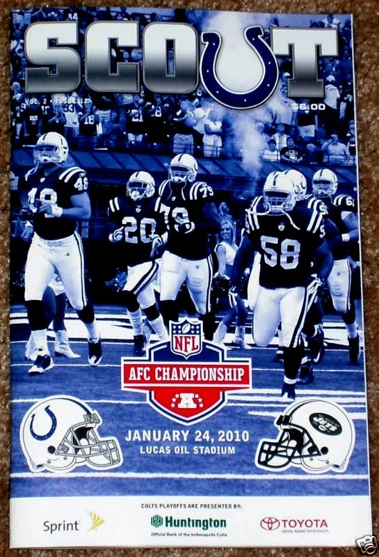 RARE INDIANAPOLIS COLTS - NEW YORK JETS 2009 AFC CHAMP GAME PROGRAM - MINT! - Image 1 of 1