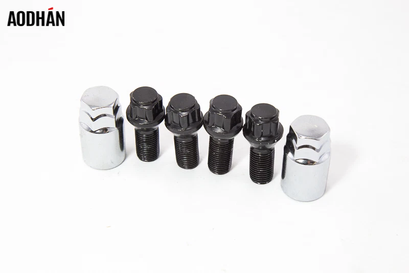 BMW 12 X 1,5 черный конус сиденье зажим болты замки колеса болты (комплект из 4 с 2 ключами) - Изображение 1 из 1