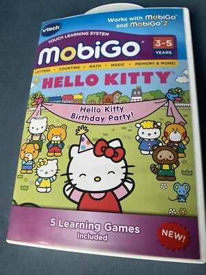 VTECH MOBIGO GAME CARTRIDGE HELLO KITTY BIRTHDAY w/ Original Box & Manual - Image 1 of 4