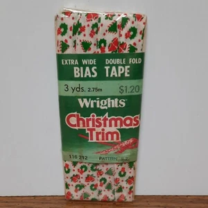 Wrights Christmas Trim Bias Tape Extra Wide Vintage 1981 Pattern # 7 - Picture 1 of 4