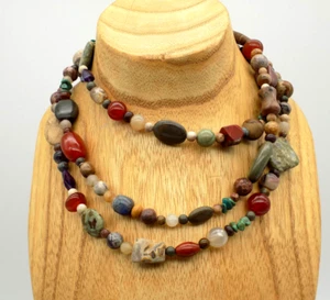 Jay King Multi Colored Gemstone Turquoise Agate Jasper 48” Long Necklace - Picture 1 of 10