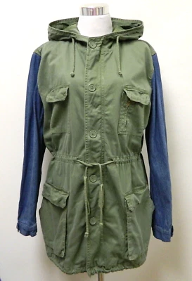 ANORAK военного стиля утилита куртка женщин большой карманы капюшон с подкладкой оливковый зеленый - Изображение 1 из 4