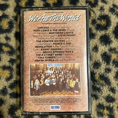 We Are The World USA for Africa Cassette Tape 1985 PRINCE CHICAGO SPRINGSTEEN - Image 1 of 4