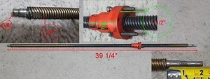 39.25 inches long Lead Screw 5/8” Thread plastic Nut - Picture 1 of 7