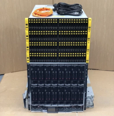 HPE 3PAR 7200c 10GBit SAN 48x 600GB 10K 48x 200GB SSD BL460c Gen8 v2 2TB RAM - Image 1 of 4