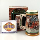 Budweiser Clydesdales Holiday Stein 1997 Home for Holidays Horses Beer Winter for sale
