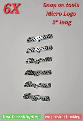 6PK SNAP ON TOOL BOX LOGO EMBLEM Silver Chrome Plastic Badge Decal 2" NEW MICRO! - image 1 of 4