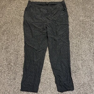 Eileen Fisher Pants Size M Womens Gray Dot Print Tencel Viscose Pull On Tapered - Picture 1 of 7