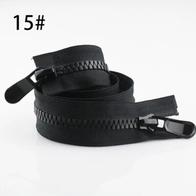 Heavy Duty Chunky Plastic Open-Ended Separating Zip Fasteners Zippers for Sewing - Image 1 of 4