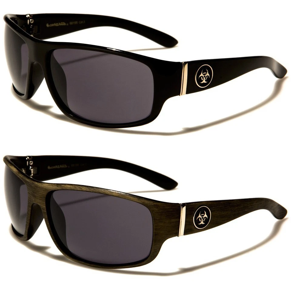 Gafas de sol de moda para hombre Biohazard con logotipo ovalado facial Temple Foto 1 de 1