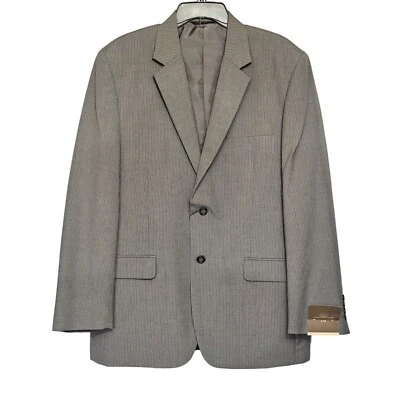 Merona мужской современный крой 44R костюм куртка Blazer серый в тонкую полоску Индонезии новый с Ярлыками - Изображение 1 из 4