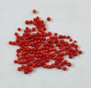 100% Natural Red Coral Gemstone Mediterranean Italian Coral Round Beads Undyed. - Picture 1 of 10