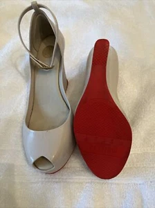 Melissa Jelly Wedge Sandals Womens 8 39 Peep Toe Platform Tan Red Stripe Bottom - Picture 1 of 10