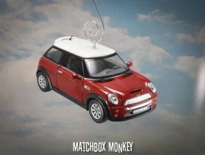 Deluxe Hard Top Austin Mini Cooper S Christmas Ornament 1/28th BMW 2 Door Red - Image 1 of 4