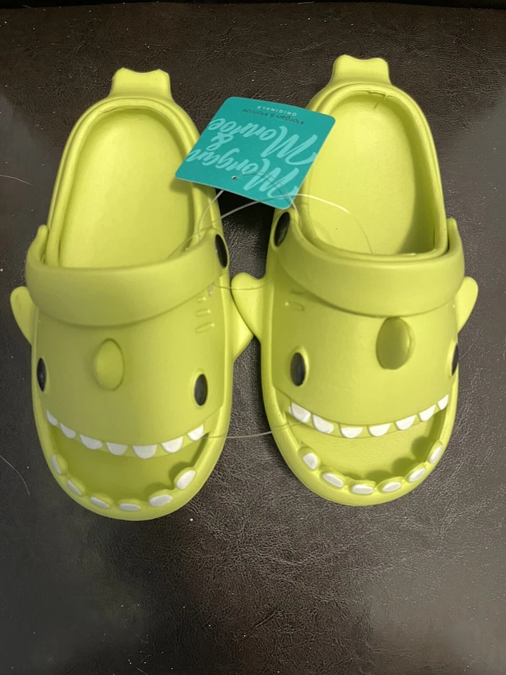 学步儿童拖鞋凉鞋 水鞋 绿色鲨鱼怪物 尺码 11 — 第 1/3 张图片