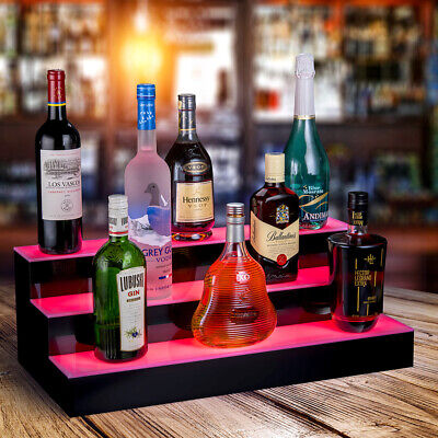 Acrylic LED Lighted Bar Stage Display - Expandable Glowing Liquor Bottle Shelf • 107.45£