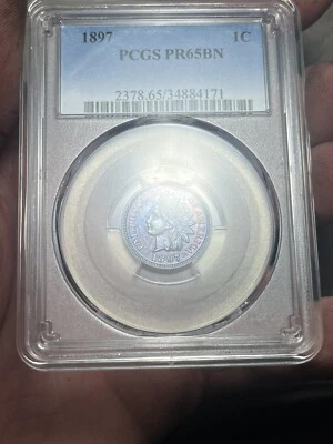 1897 Indian Cent PR65 BN PCGS Amazing Color - Image 1 of 4