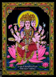 2pcs Goddess Gayatri & Kali Tapestries Religious Poster Home Decor Wall Hanging - Picture 1 of 4