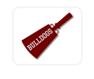 CUSTOM Mouse Pad 1/4 - Bulldogs Cowbell - Maroon, Gray - Picture 1 of 2