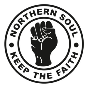 NORTHERN SOUL KEEP THE FAITH B/W PVC AUFKLEBER (MBRPVC030)