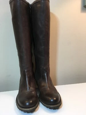 Botas Coldwater Creek Cuero Marrón Cremallera Alta Talla 6M Foto 1 de 4