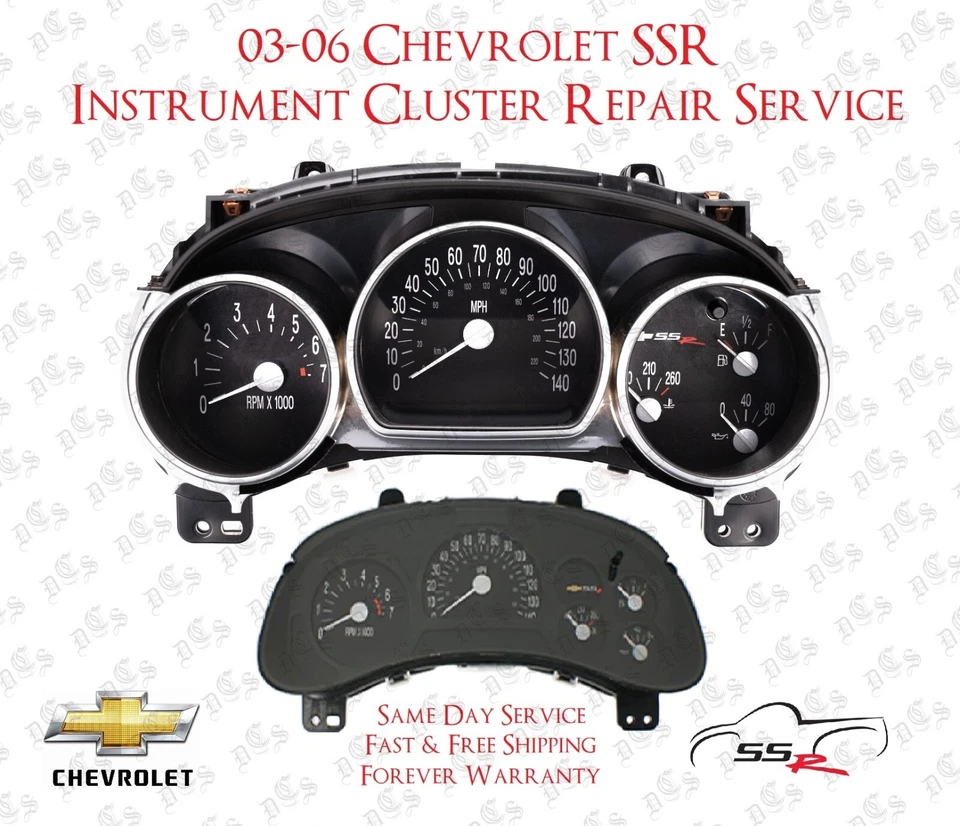 SERVICIO DE REPARACIÓN POR CORREO DE CUADRO DE INSTRUMENTOS PREMIUM CHEVROLET SSR Foto 1 de 4